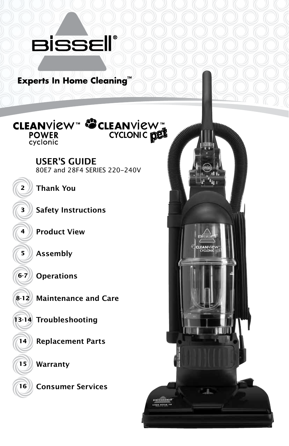 Bissell CLEANVIEW 80E7 User Manual | 16 pages