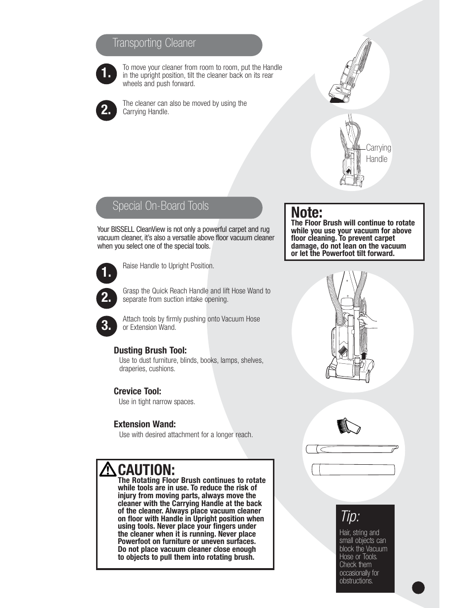 Caution | Bissell 3591 User Manual | Page 7 / 14