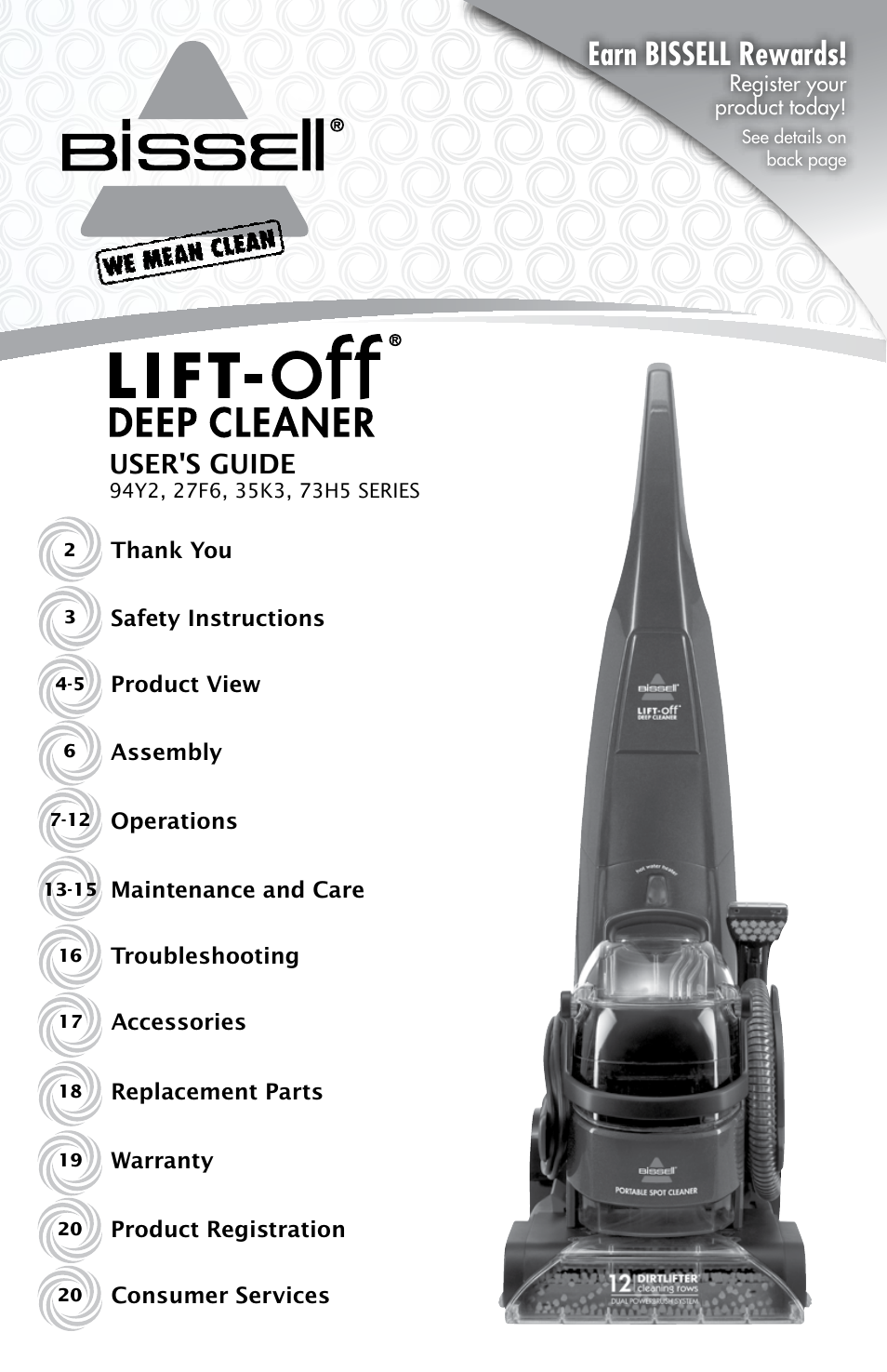 Bissell 27F6 User Manual | 20 pages