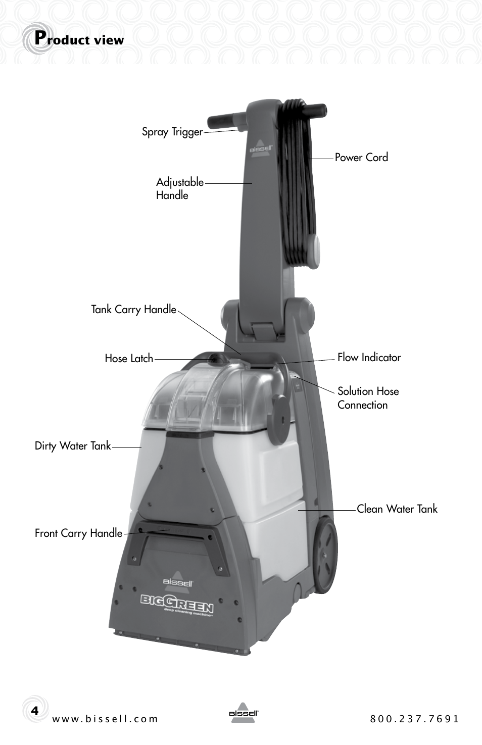 Bissell BIGGREEN 86T3 User Manual | Page 4 / 20