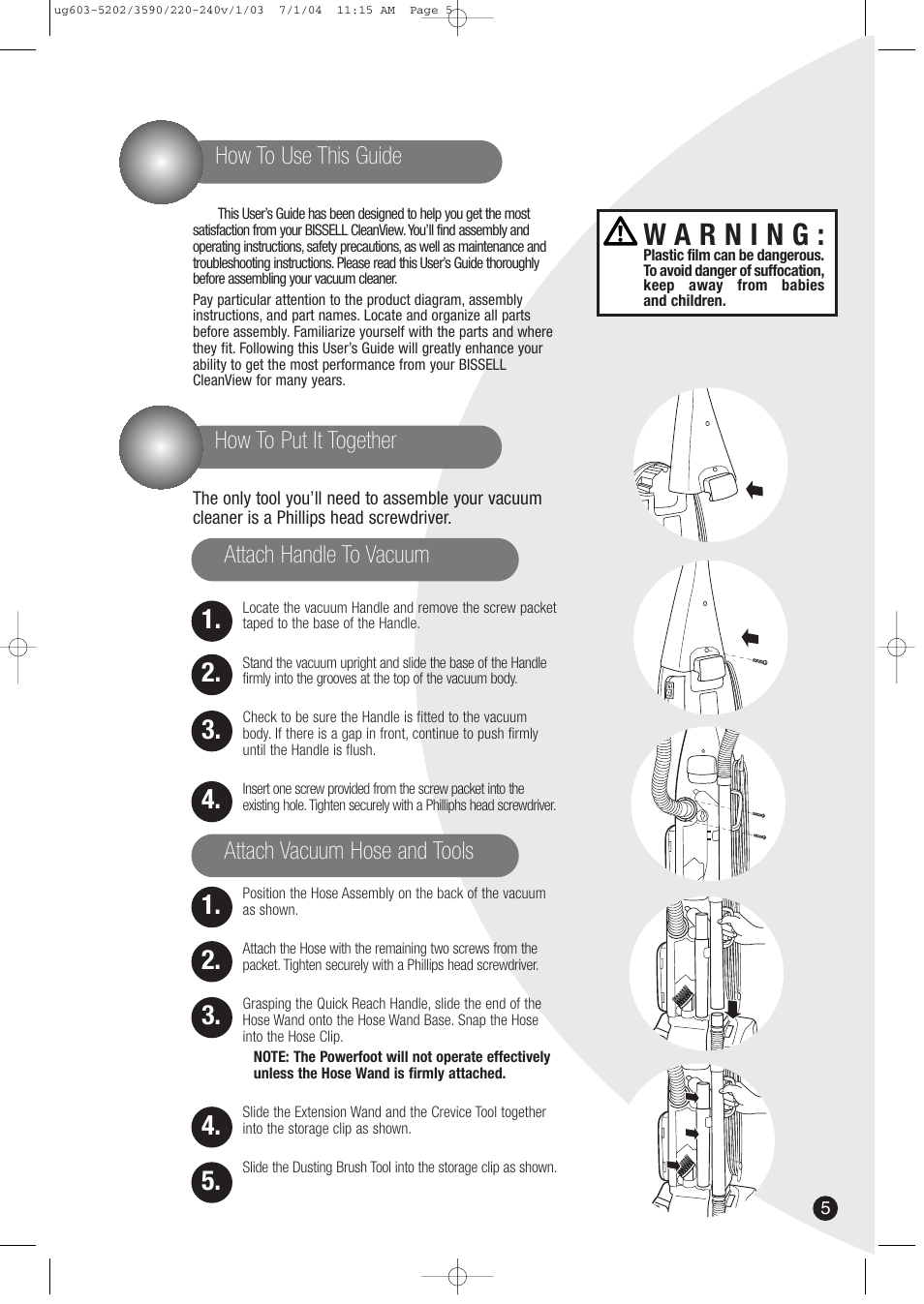 Bissell 3590 User Manual | Page 5 / 12