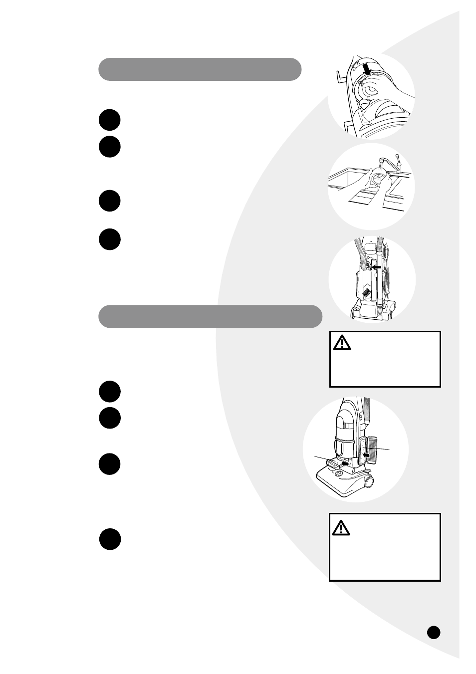 Cleaning the upper tank & filter, Cleaning the pre-motor and post-motor filters | Bissell 3575 User Manual | Page 9 / 15