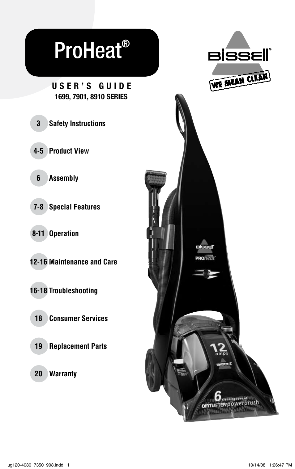 Bissell 8910 User Manual | 20 pages