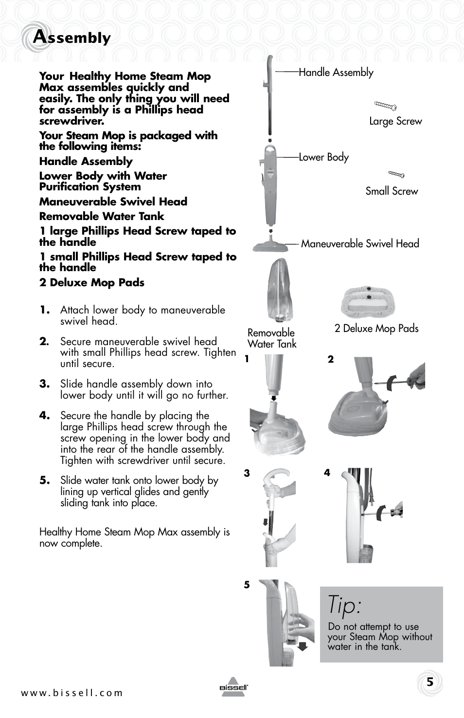 Ssembly | Bissell 90Y5 User Manual | Page 5 / 12