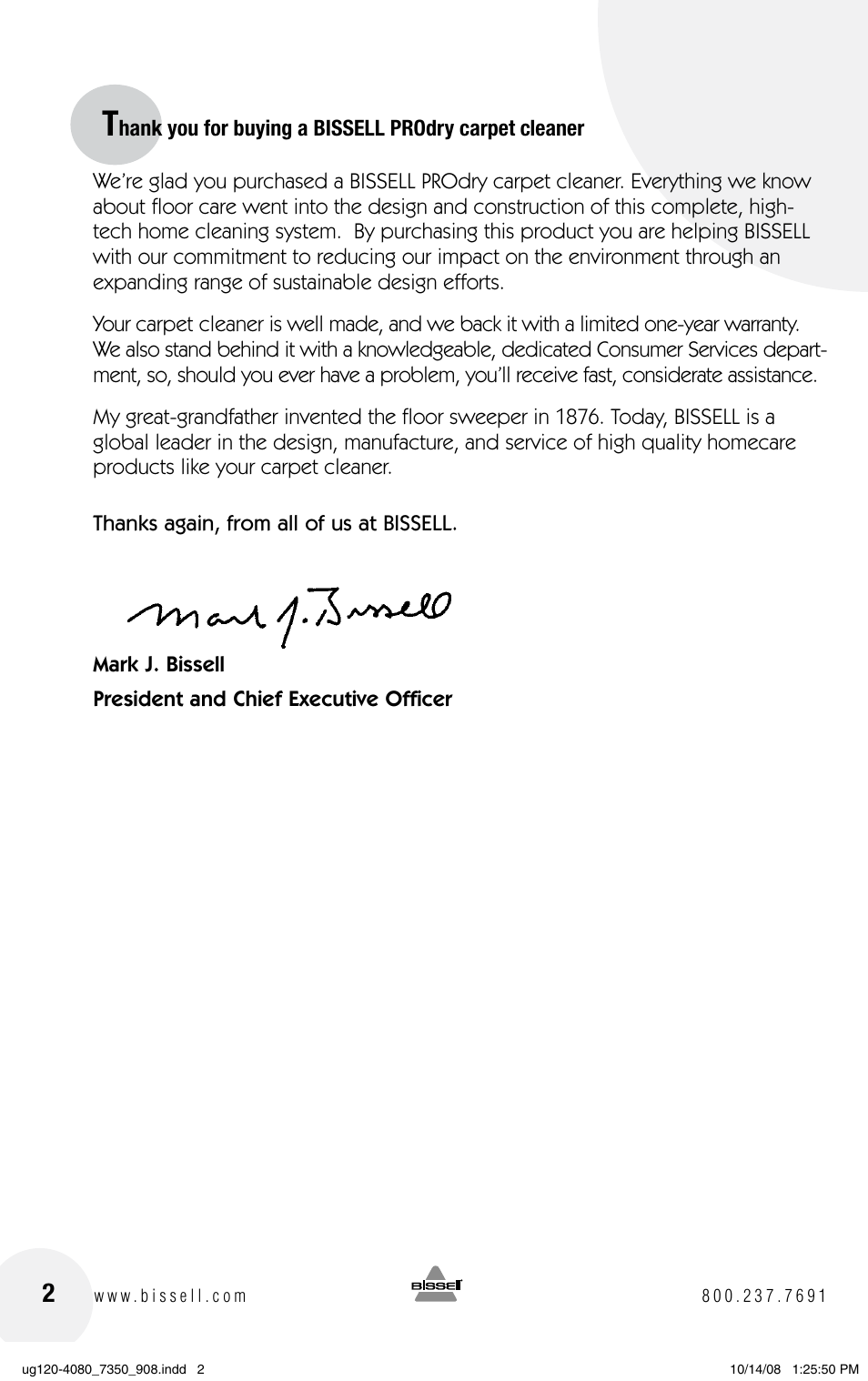 Bissell PRODRY 8350 User Manual | Page 2 / 16