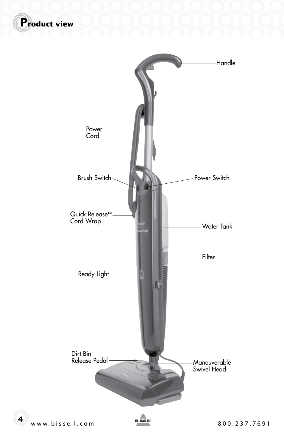 Bissell STEAM & SWEEP 46B4 User Manual | Page 4 / 12