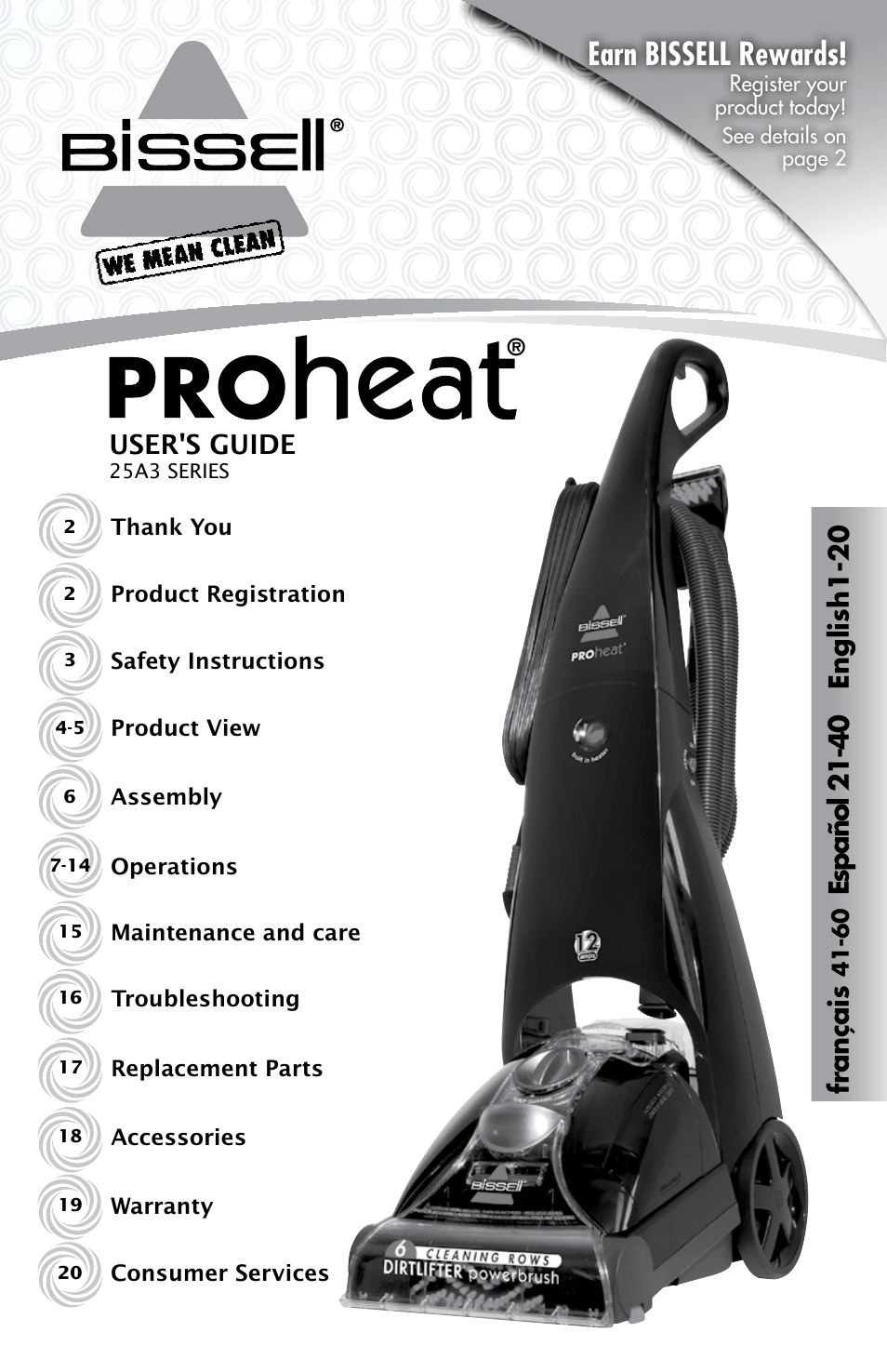 Bissell Proheat 2SA3 User Manual | 60 pages