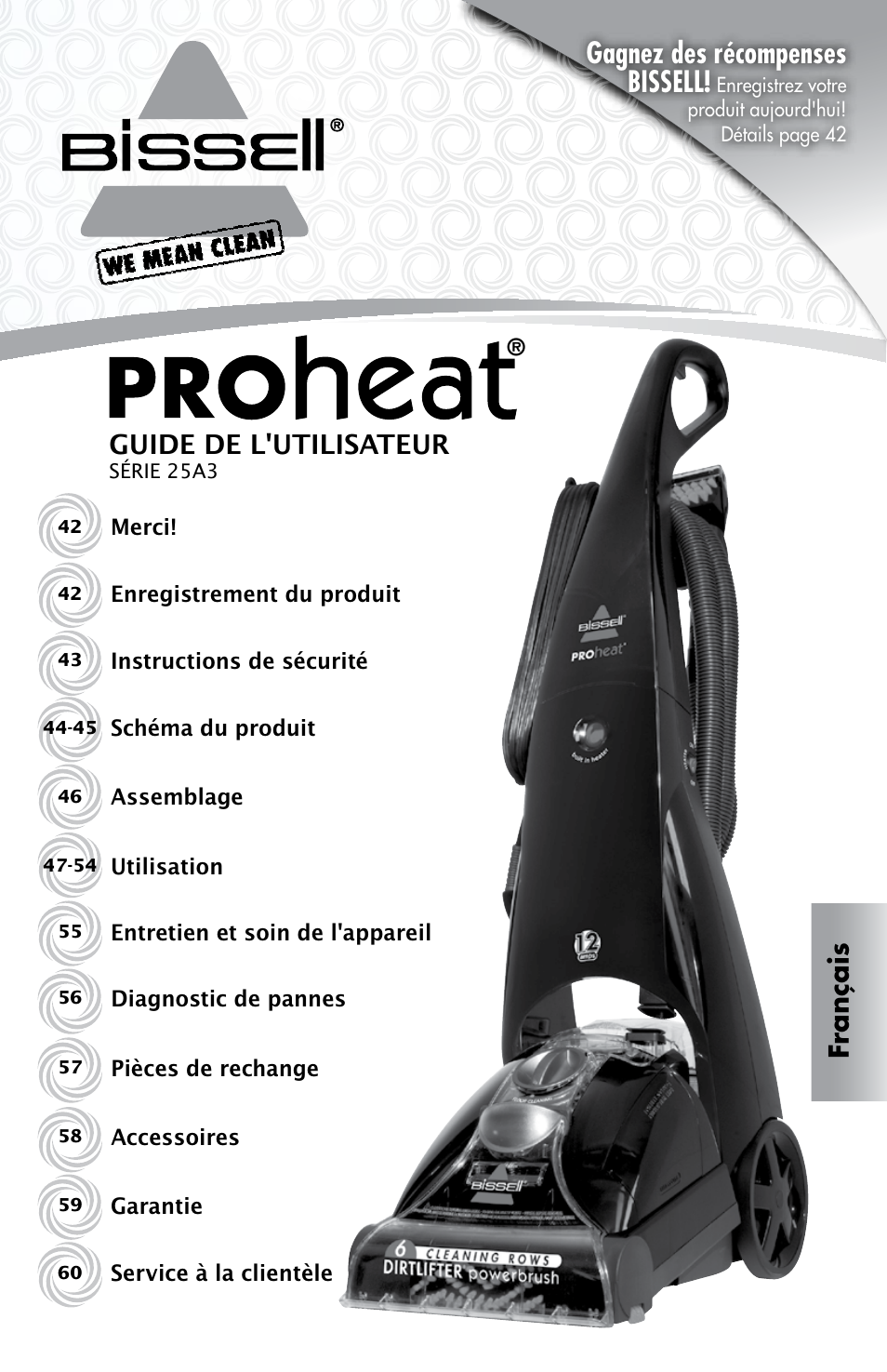 Earn bissell rewards, Gagnez des récompenses bissell, Français | Guide de l'utilisateur | Bissell Proheat 2SA3 User Manual | Page 41 / 60