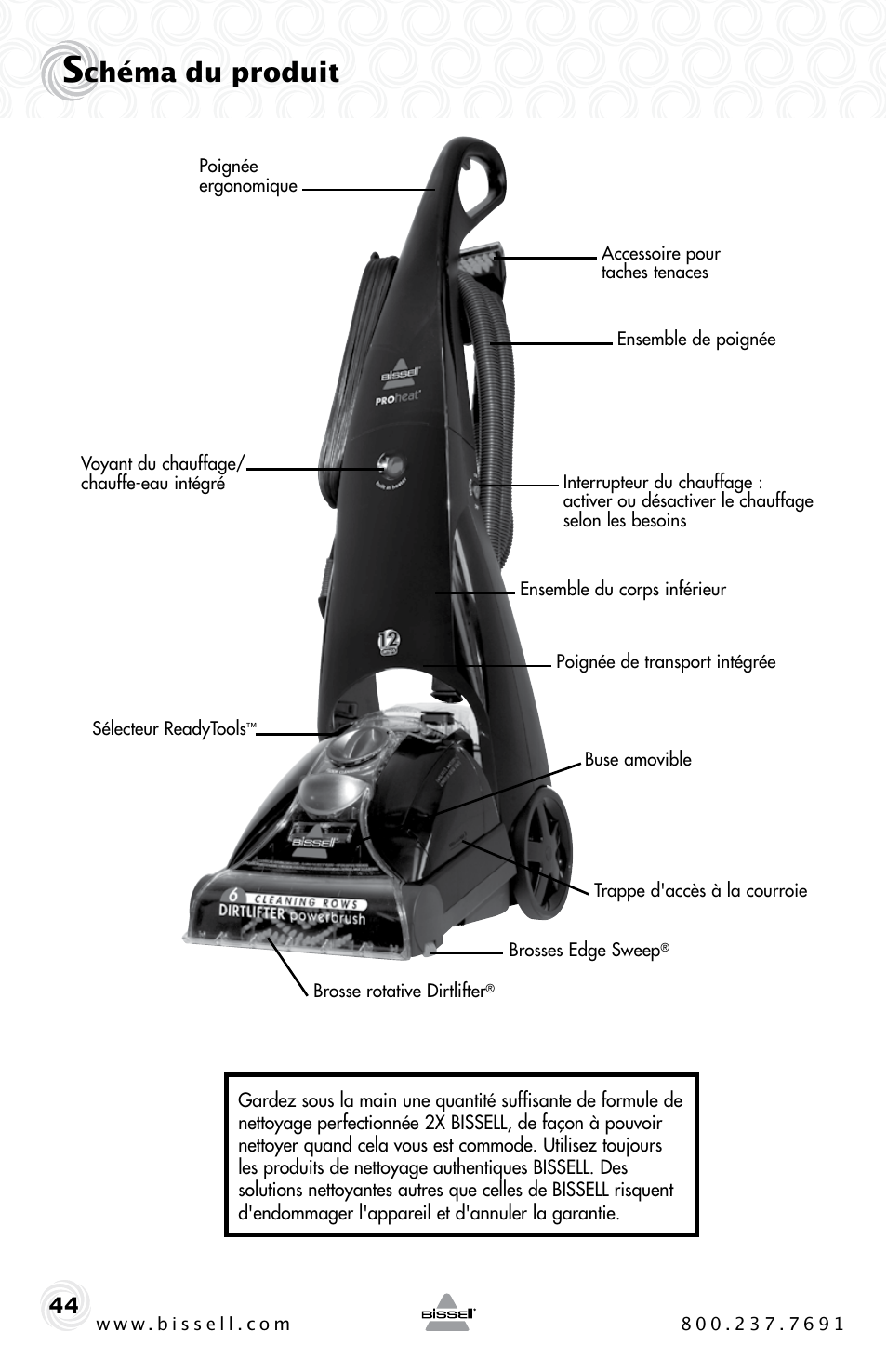 Chéma du produit | Bissell Proheat 2SA3 User Manual | Page 44 / 60