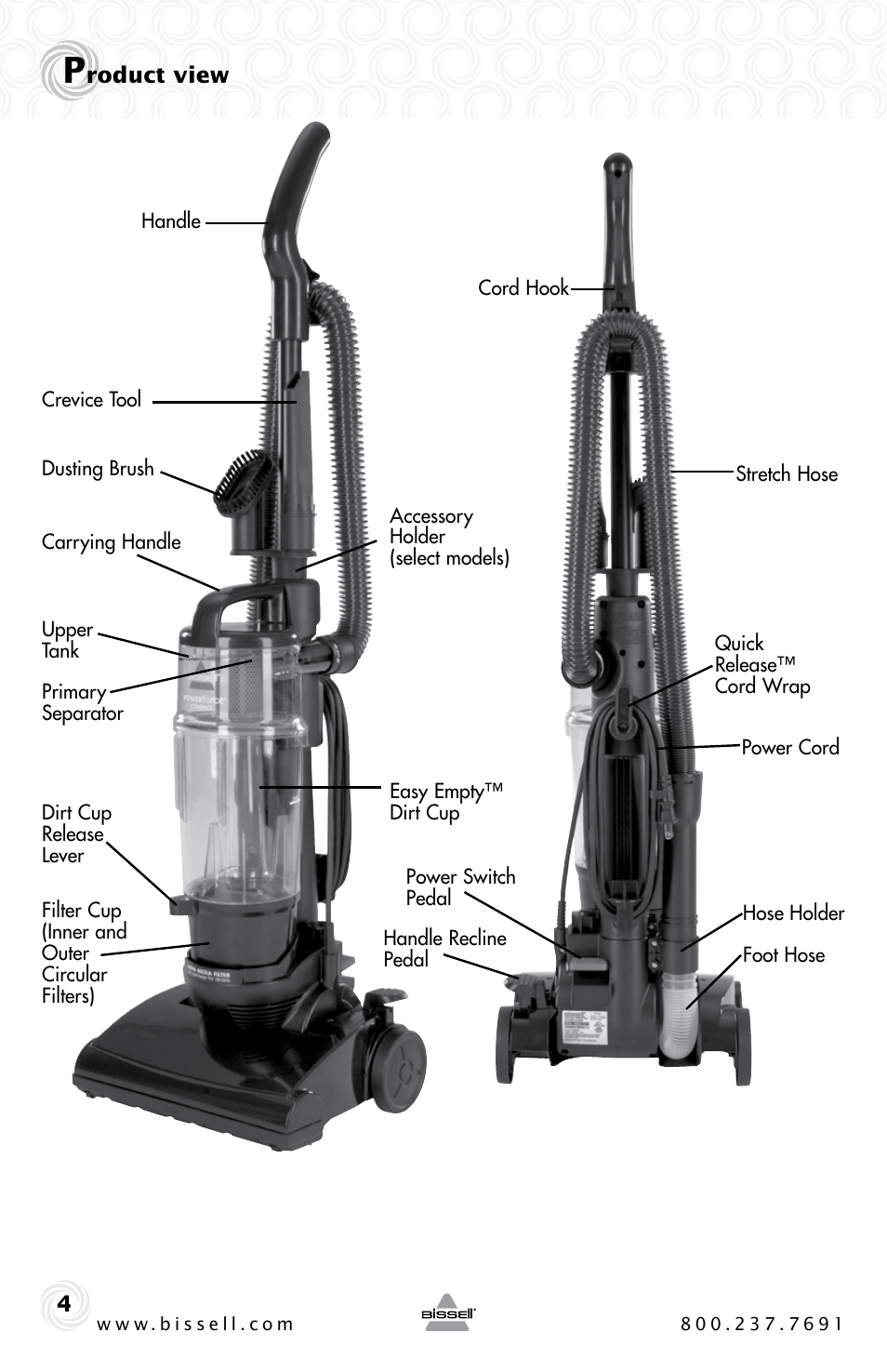 Bissell Powerforce compact 23T7 series User Manual | Page 4 / 16