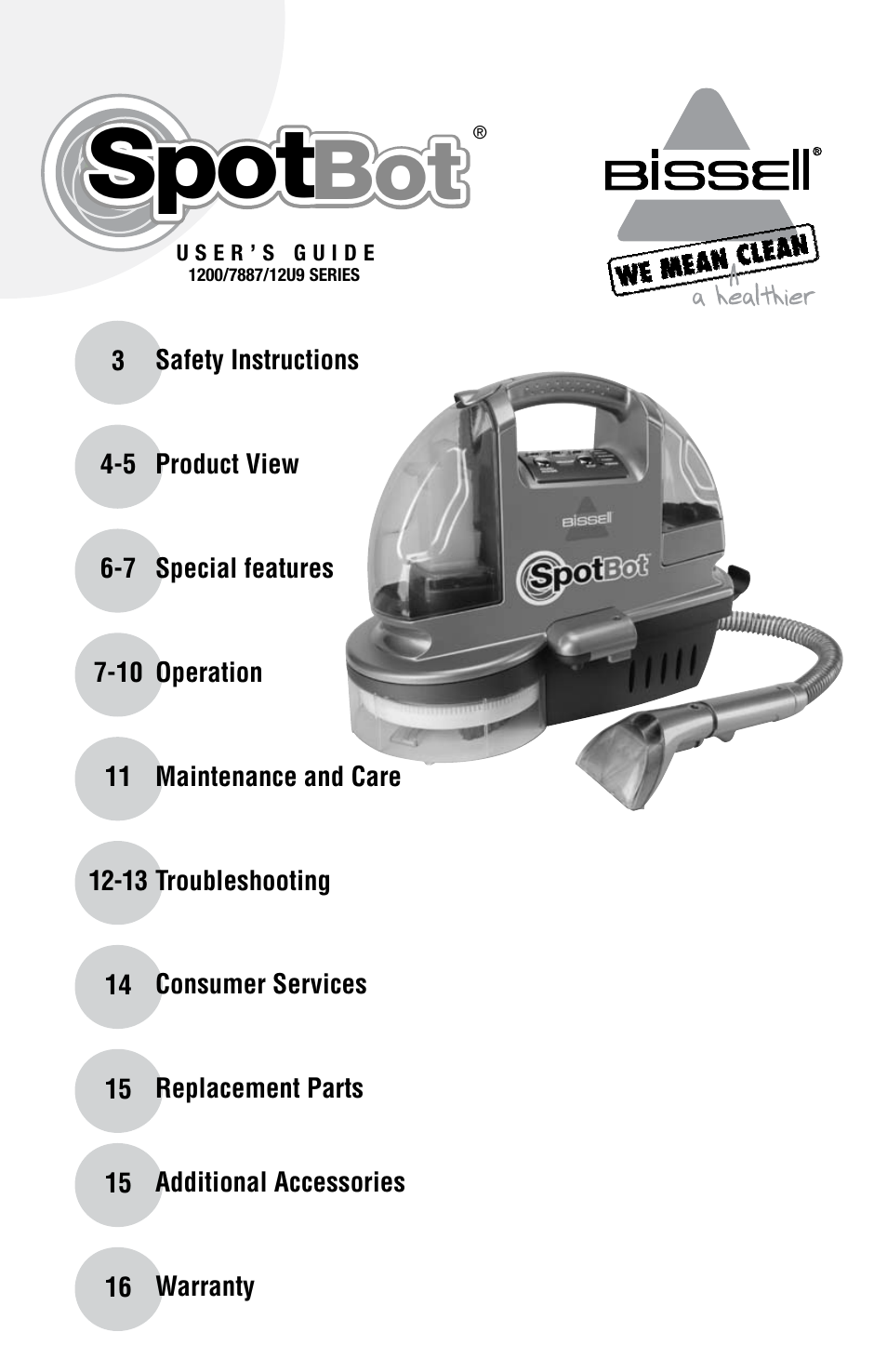 Bissell Spot Bot 1200 series User Manual | 16 pages