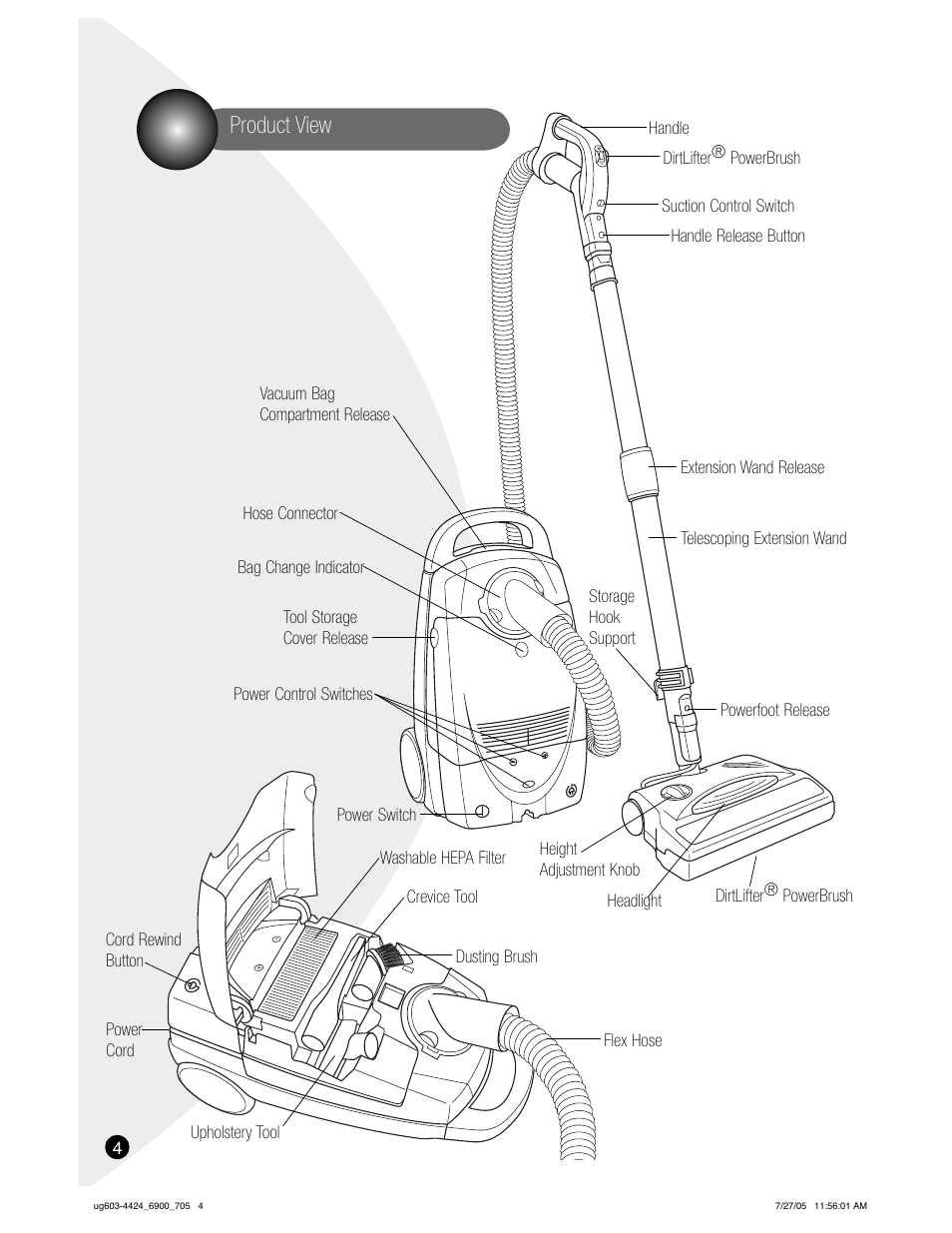 Product view | Bissell 6900 User Manual | Page 4 / 12