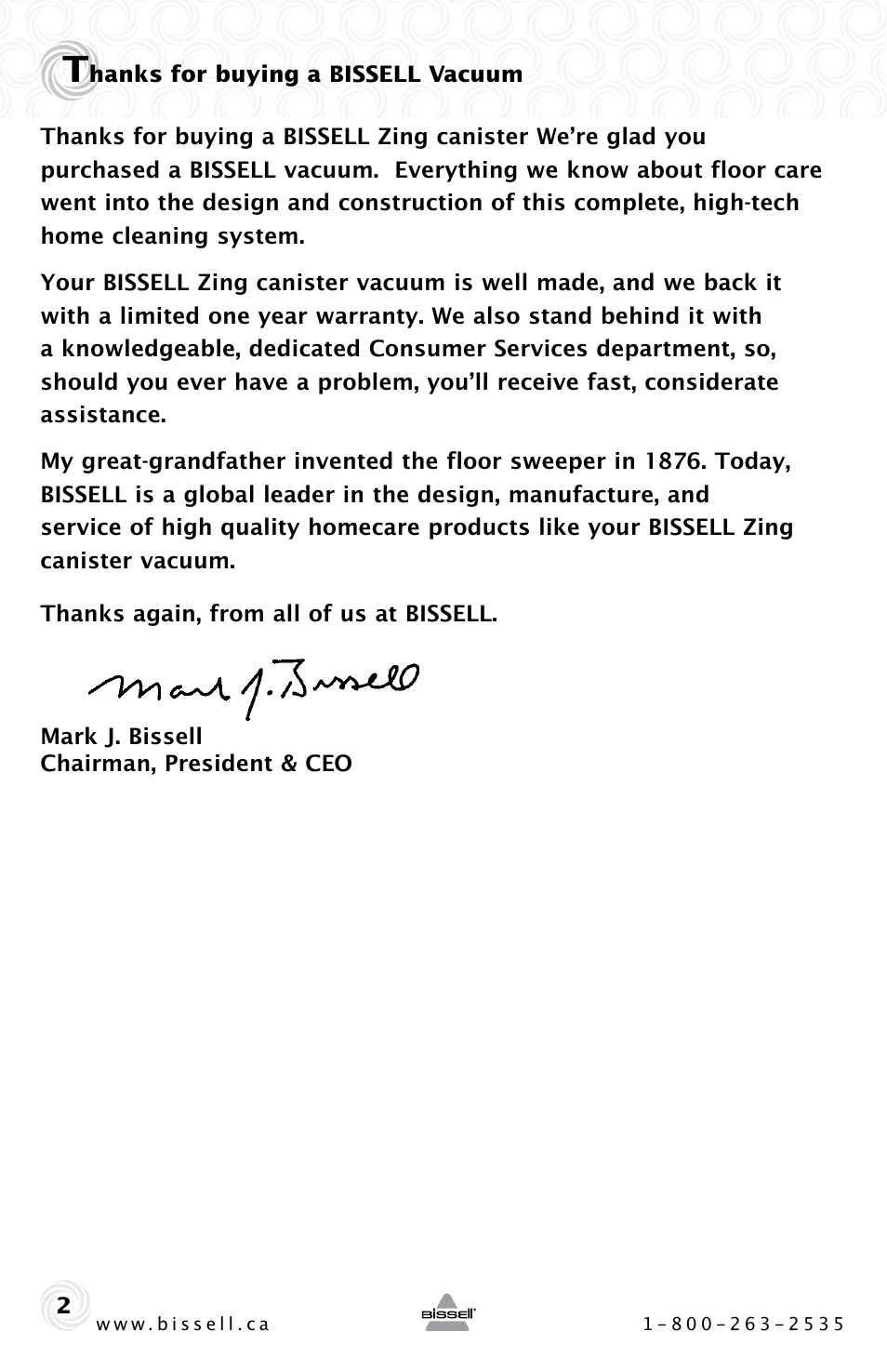 Bissell ZING 22Q3 User Manual | Page 2 / 12