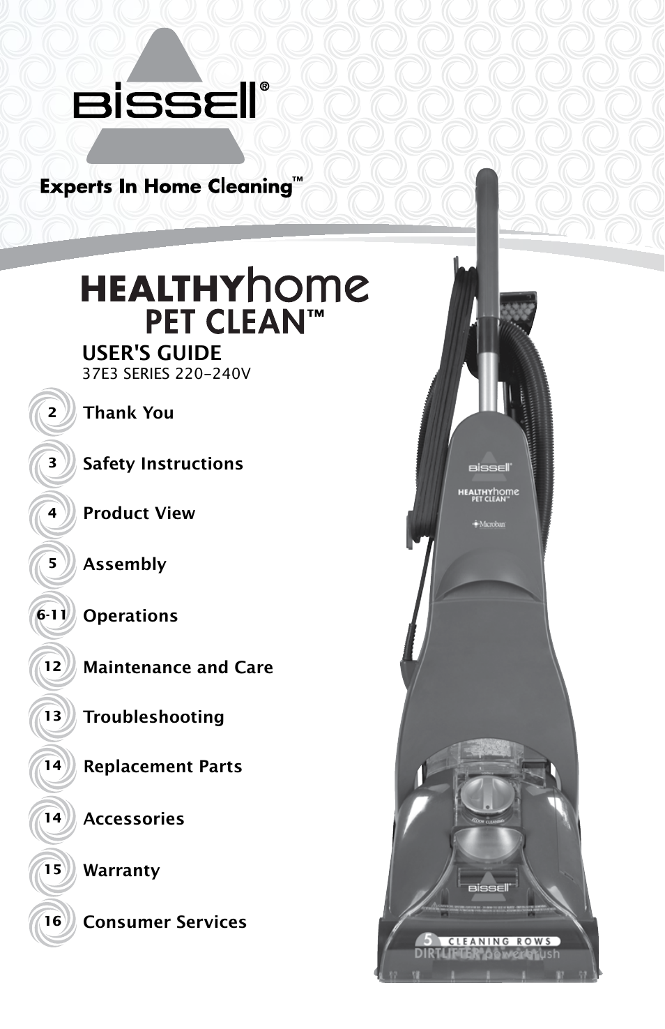 Bissell 37E3 SERIES User Manual | 16 pages