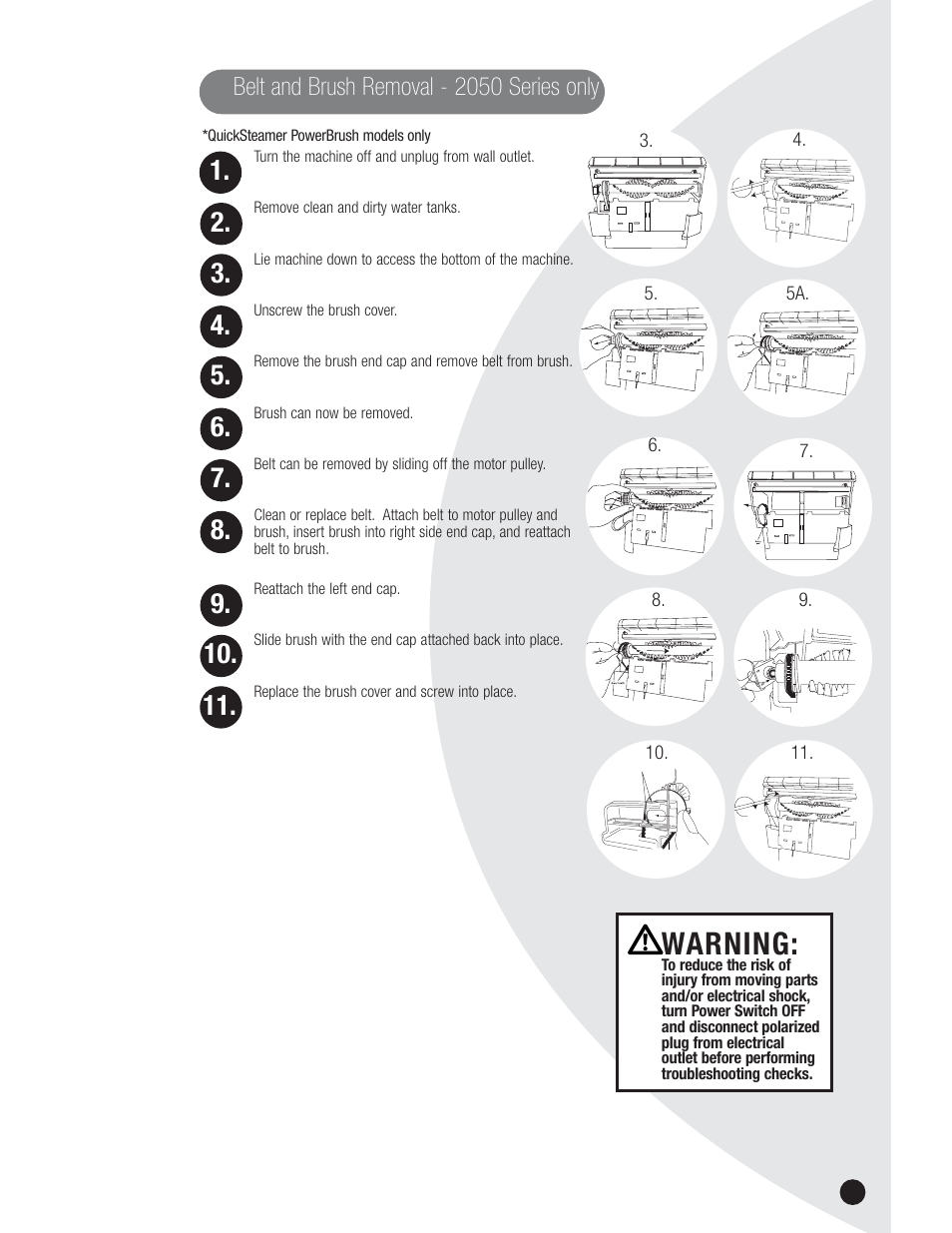Warning | Bissell QuickSteamer 1950 series User Manual | Page 9 / 12