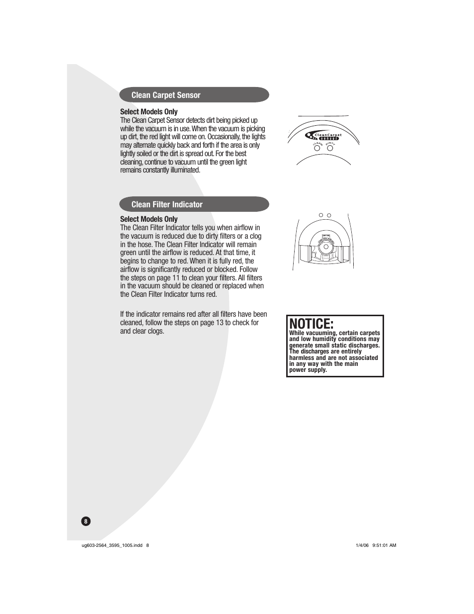 Notice | Bissell 6591 User Manual | Page 8 / 16