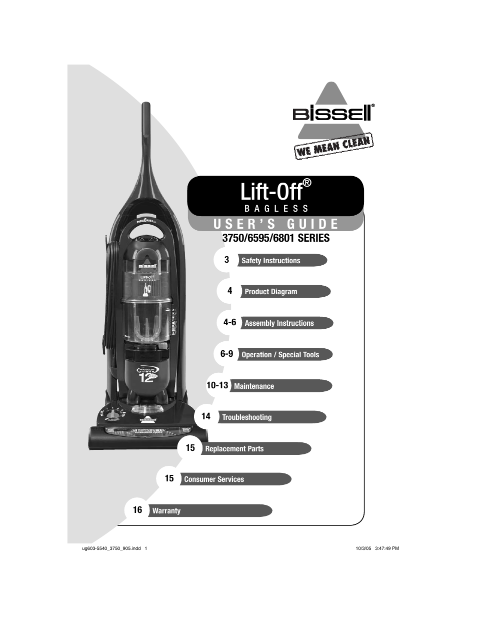 Bissell 6595 User Manual | 16 pages