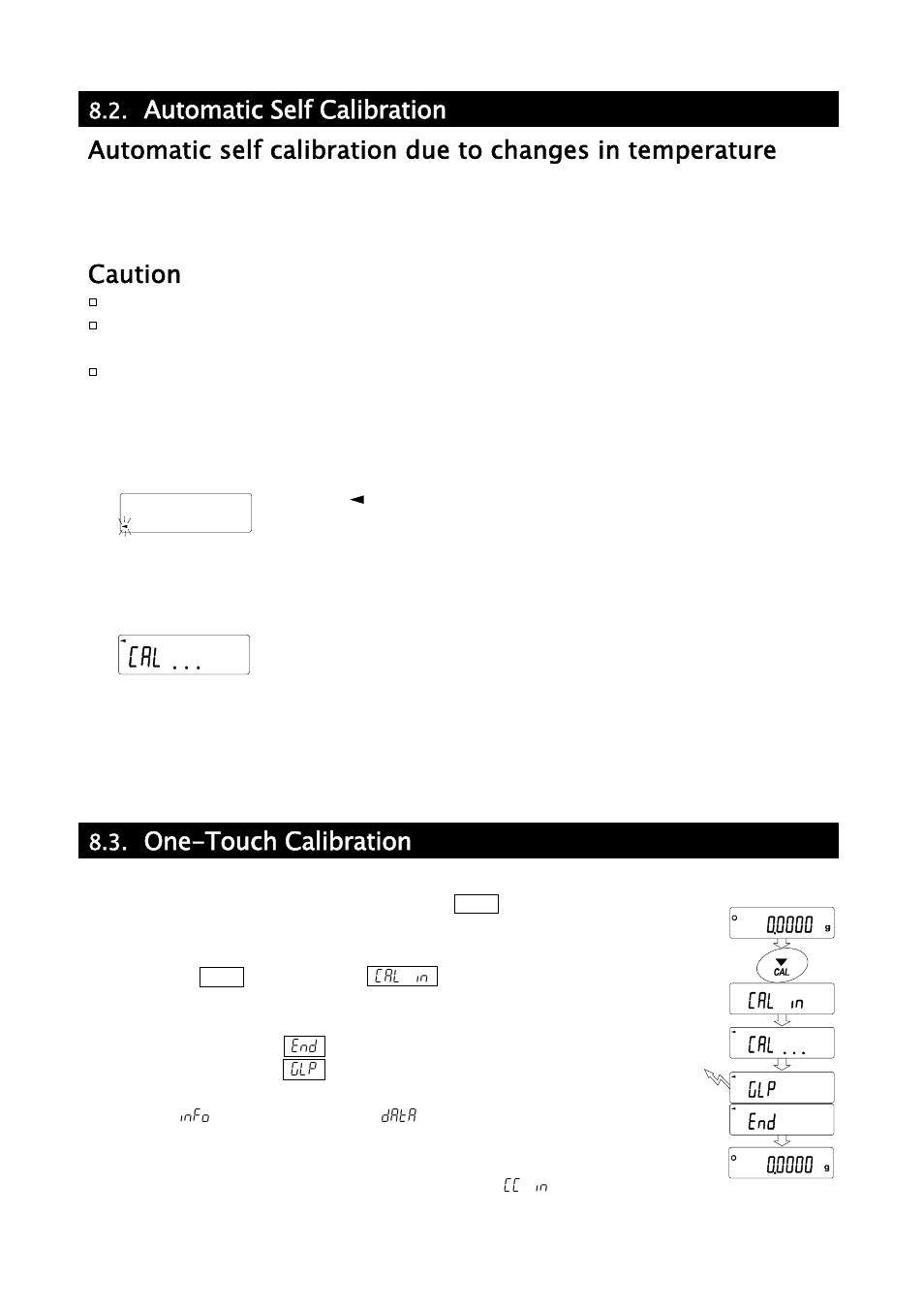 Caution, One-touch calibration | A&D Weighing GH-252 User Manual | Page 26 / 86