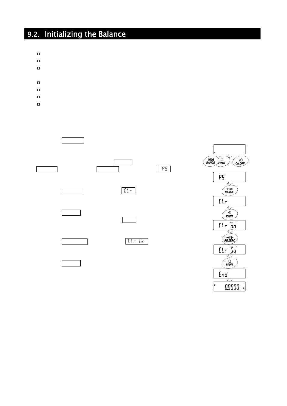 Initializing the balance | A&D Weighing GH-252 User Manual | Page 32 / 86