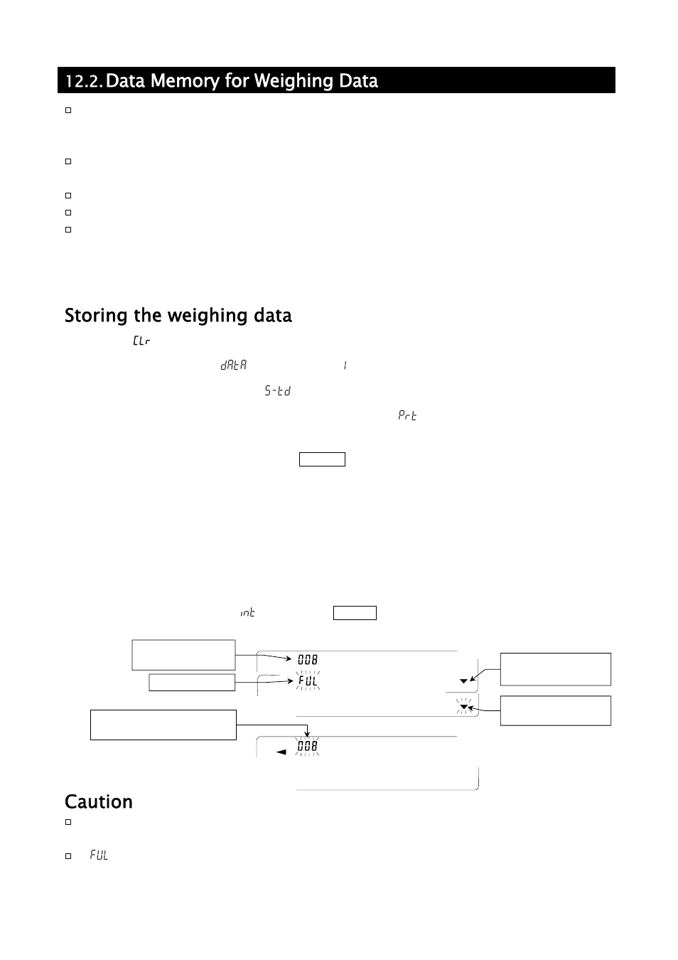 Storing the weighing data, Caution | A&D Weighing GH-252 User Manual | Page 55 / 86