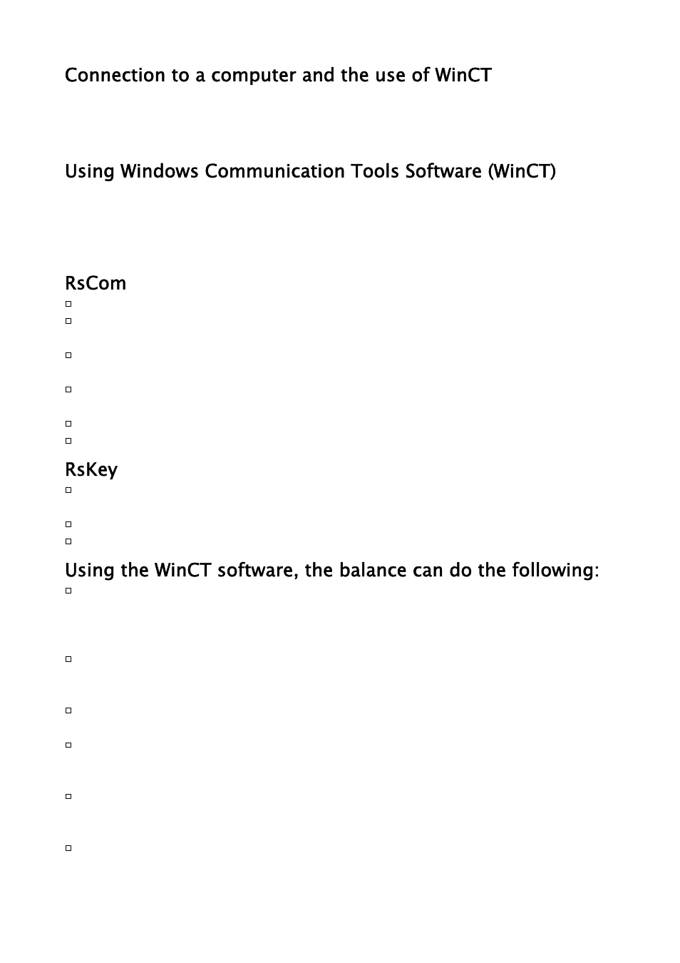 Connection to a computer and the use of winct, Using windows communication tools software (winct), Rscom | Rskey | A&D Weighing GH-252 User Manual | Page 65 / 86