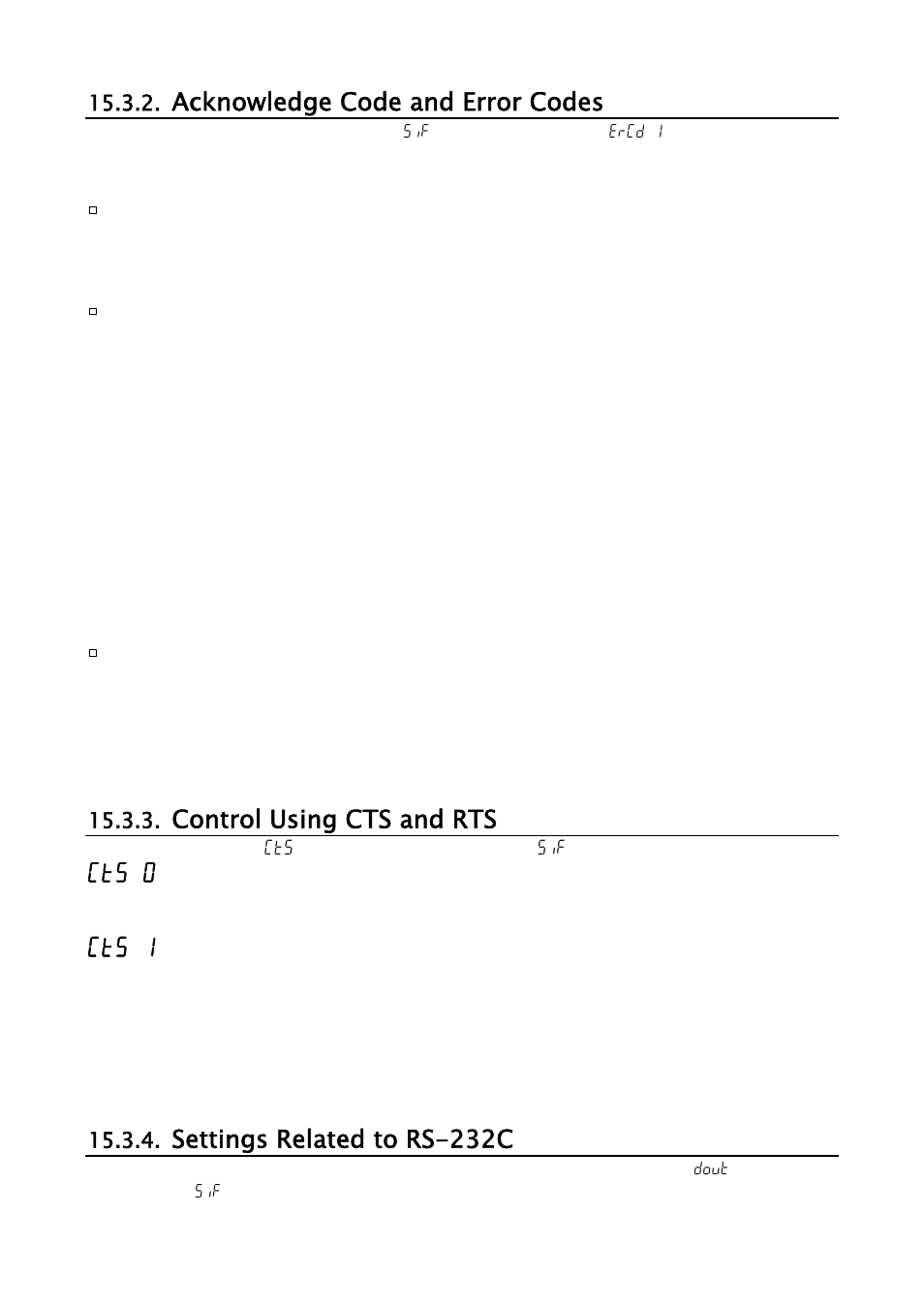 Acknowledge code and error codes, Control using cts and rts, Ct5 0 | Ct5 1, Settings related to rs-232c | A&D Weighing GH-252 User Manual | Page 67 / 86