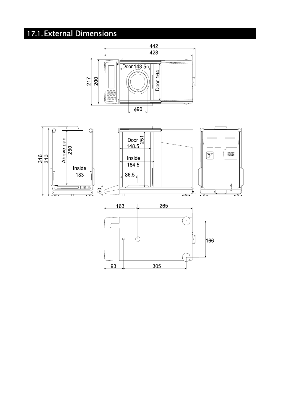 External dimensions | A&D Weighing GH-252 User Manual | Page 77 / 86