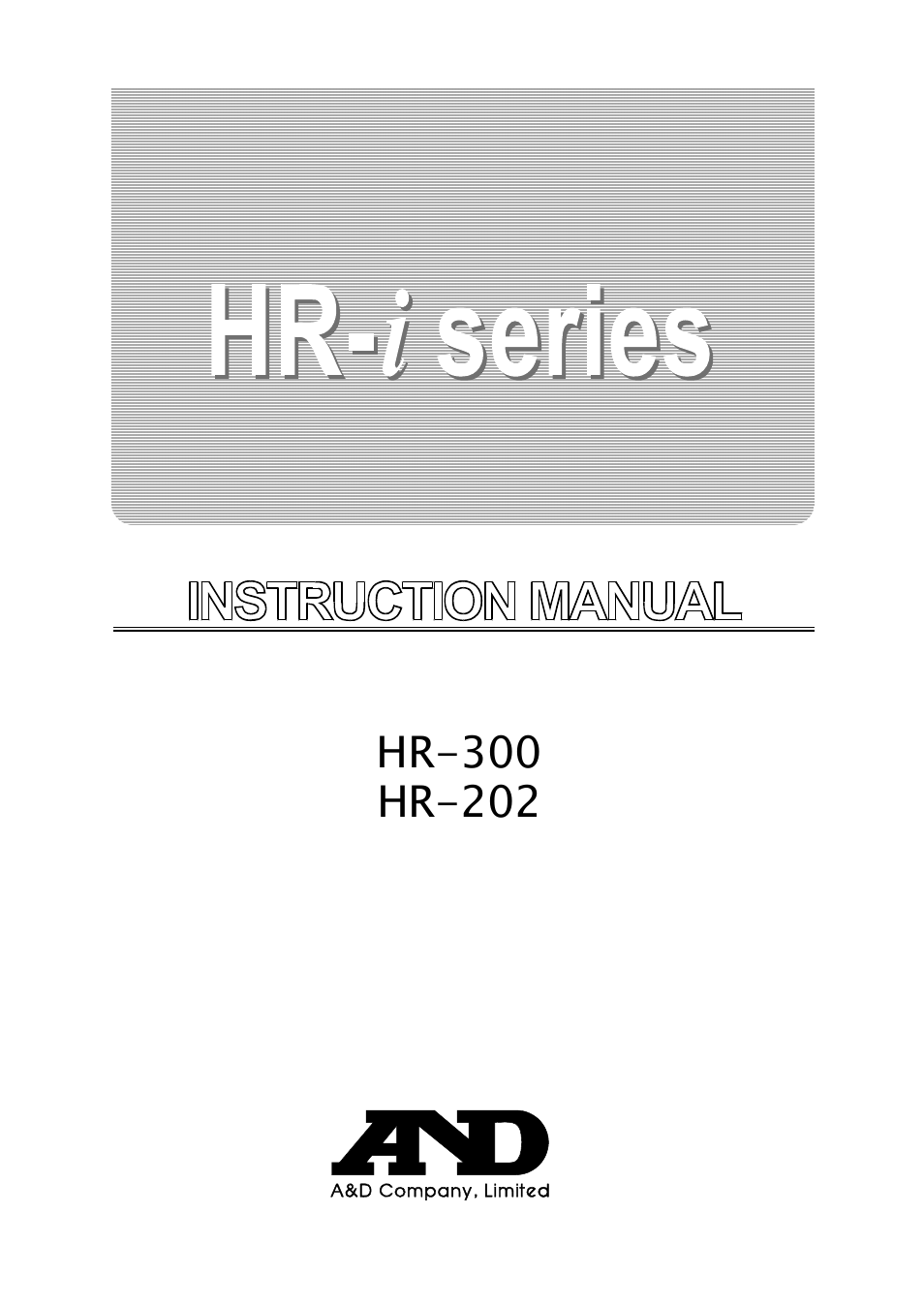 A&D Weighing HR-202i User Manual | 62 pages