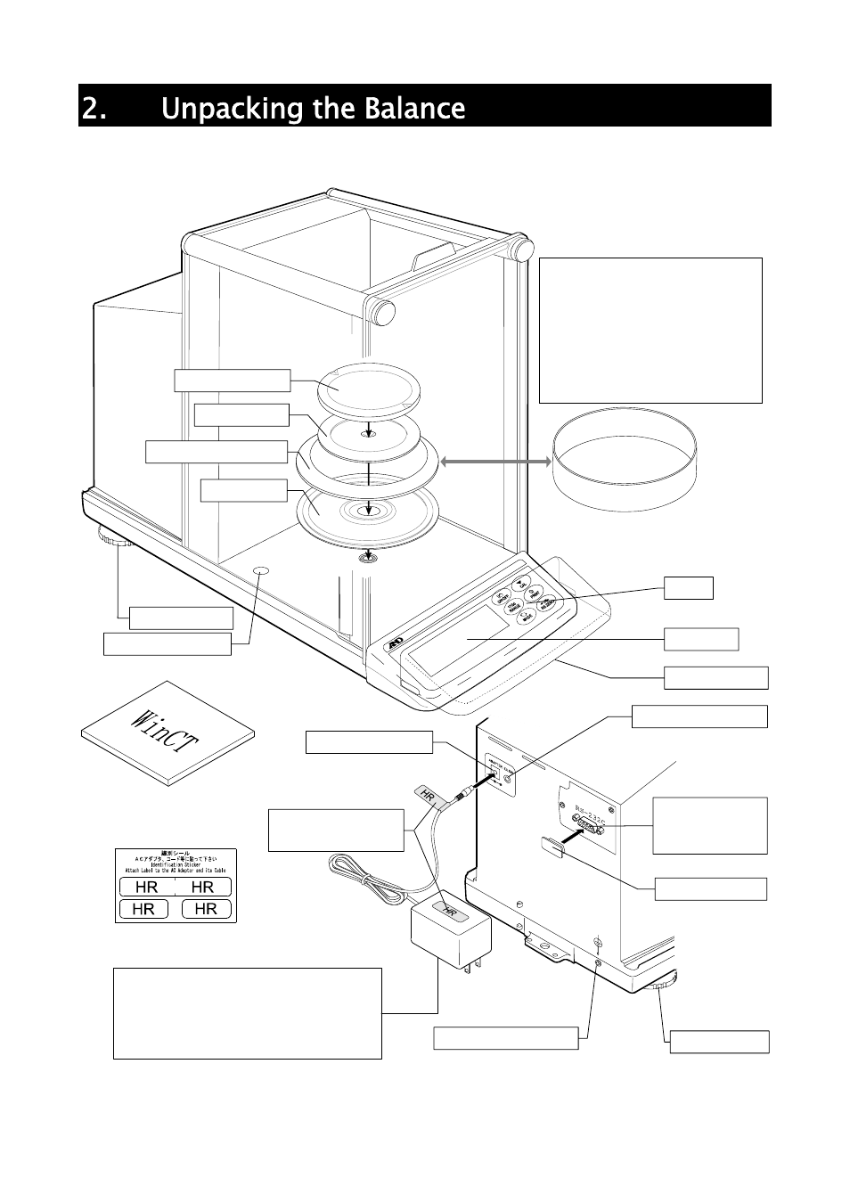 Unpacking the balance | A&D Weighing HR-202i User Manual | Page 8 / 62