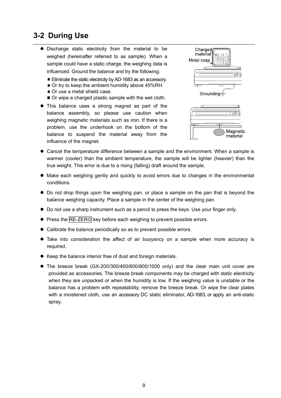 2 during use | A&D Weighing GX-8000 User Manual | Page 11 / 92