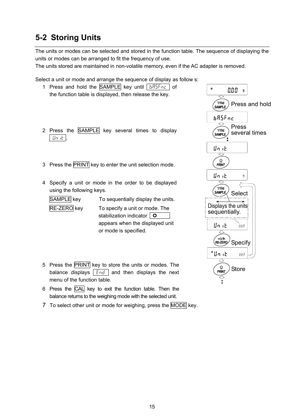 2 storing units | A&D Weighing GX-8000 User Manual | Page 17 / 92