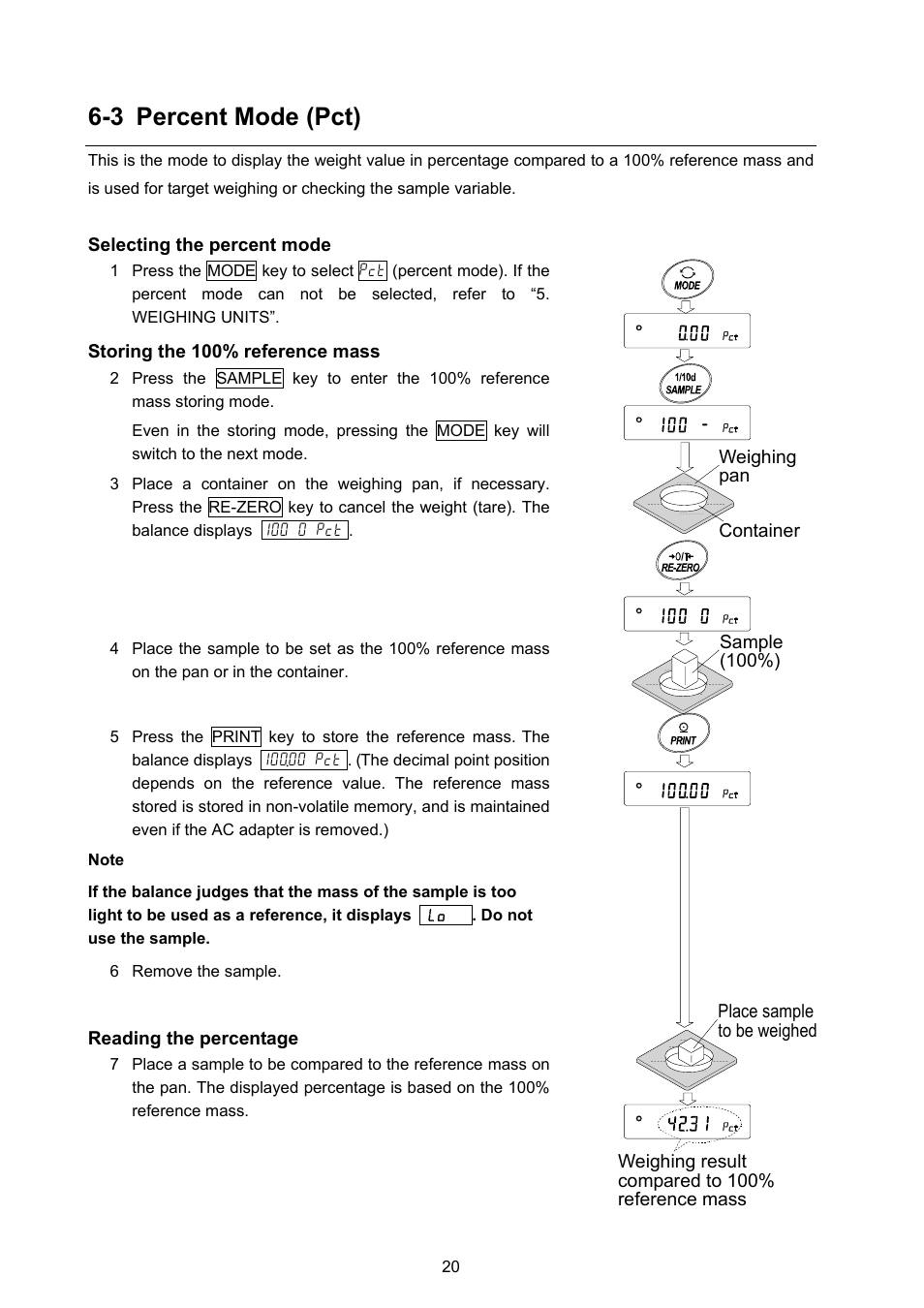 3 percent mode (pct) | A&D Weighing GX-8000 User Manual | Page 22 / 92