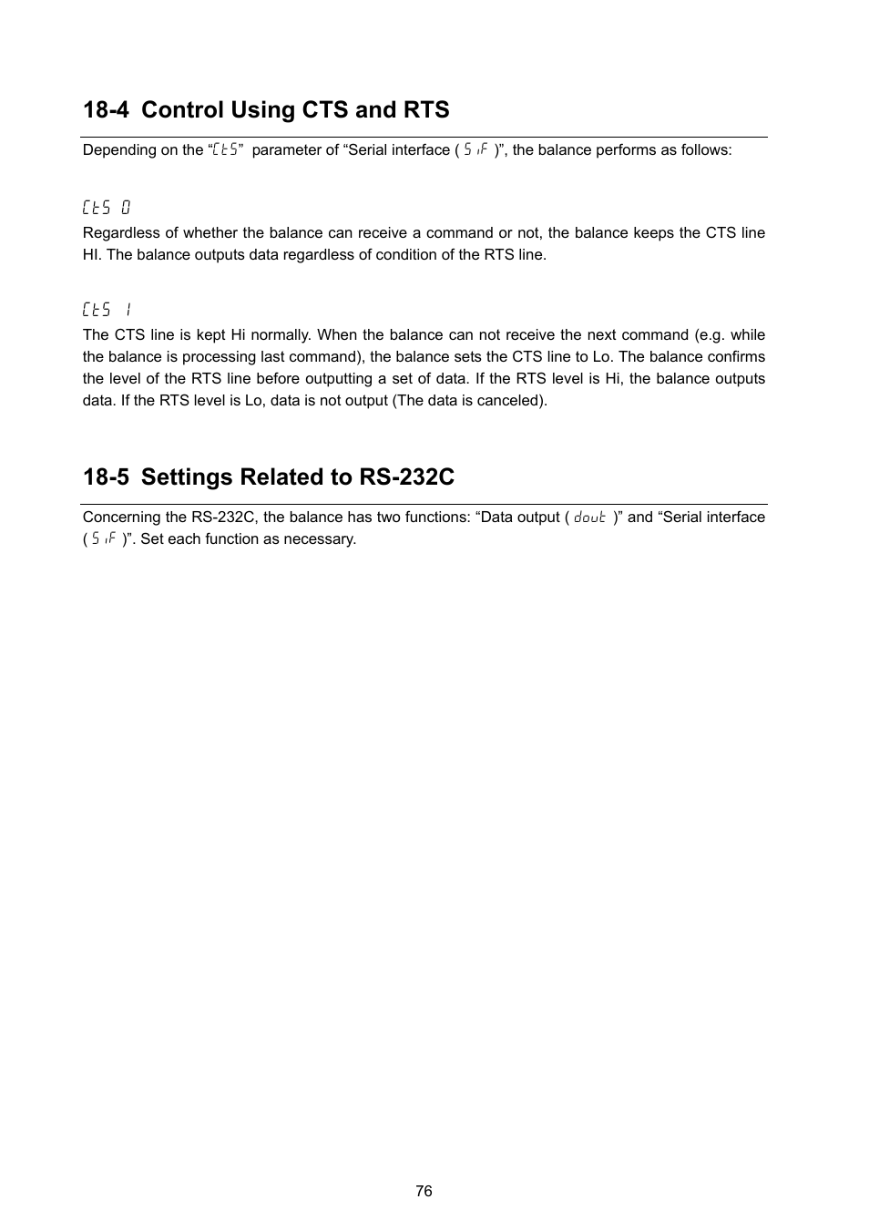 4 control using cts and rts, 5 settings related to rs-232c | A&D Weighing GX-8000 User Manual | Page 78 / 92