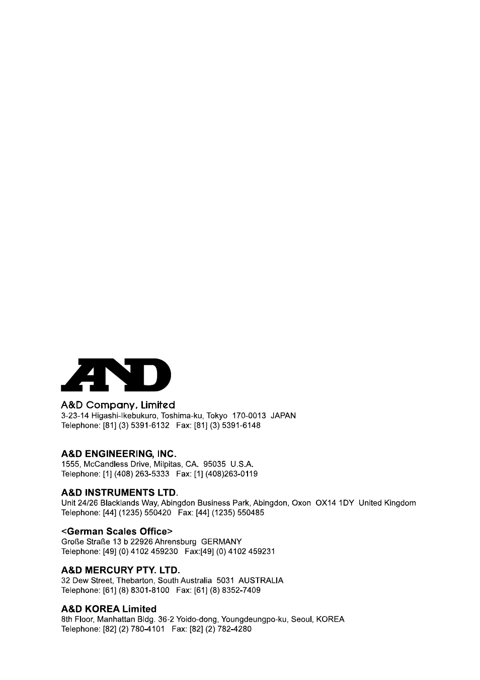 A&D Weighing GF-32K User Manual | Page 104 / 104