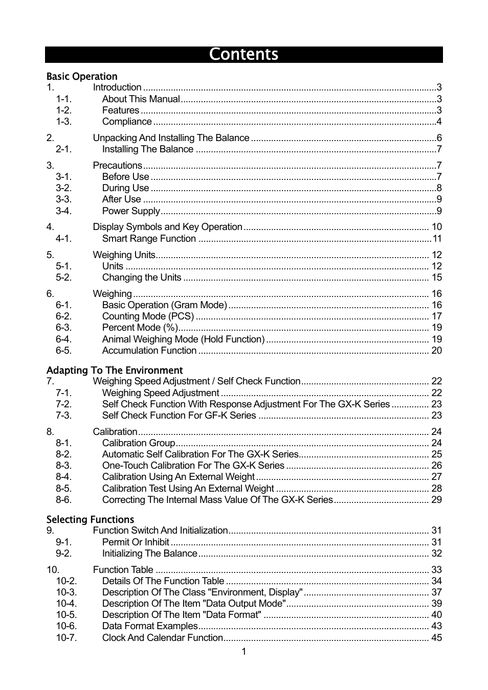 A&D Weighing GF-32K User Manual | Page 3 / 104