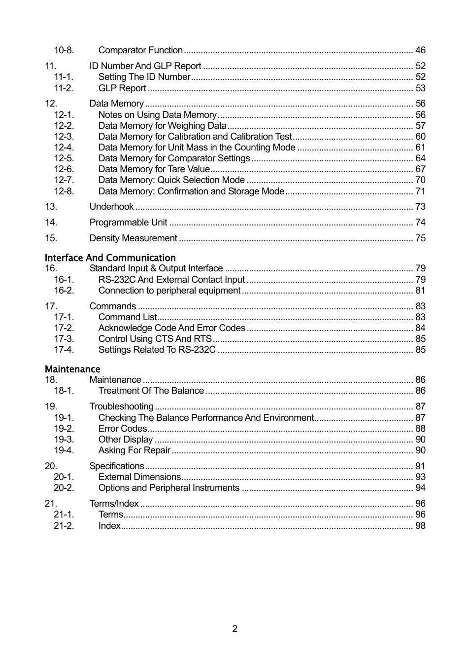 A&D Weighing GF-32K User Manual | Page 4 / 104