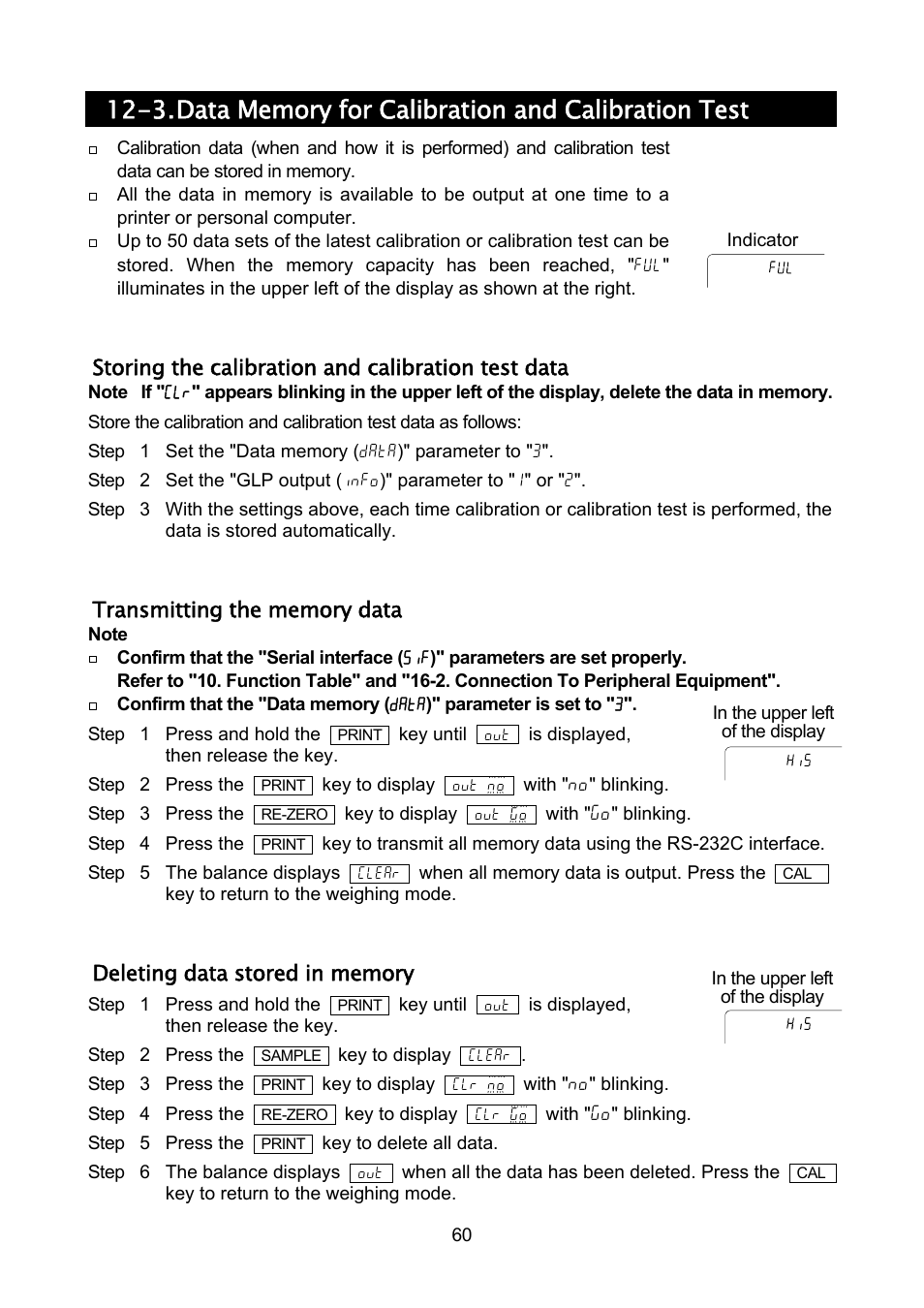 Storing the calibration and calibration test data | A&D Weighing GF-32K User Manual | Page 62 / 104