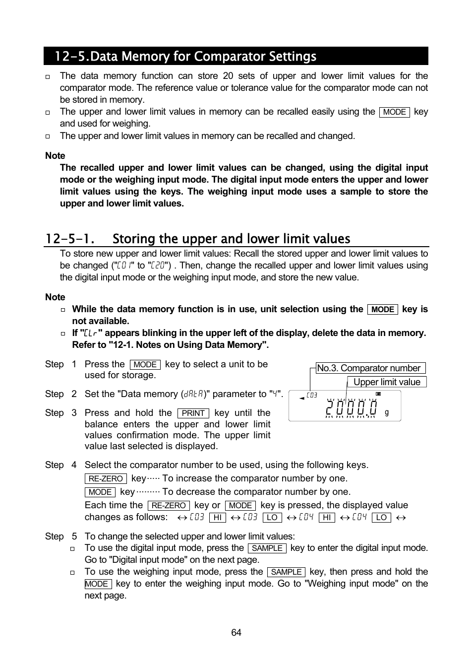 5-1. storing the upper and lower limit values | A&D Weighing GF-32K User Manual | Page 66 / 104