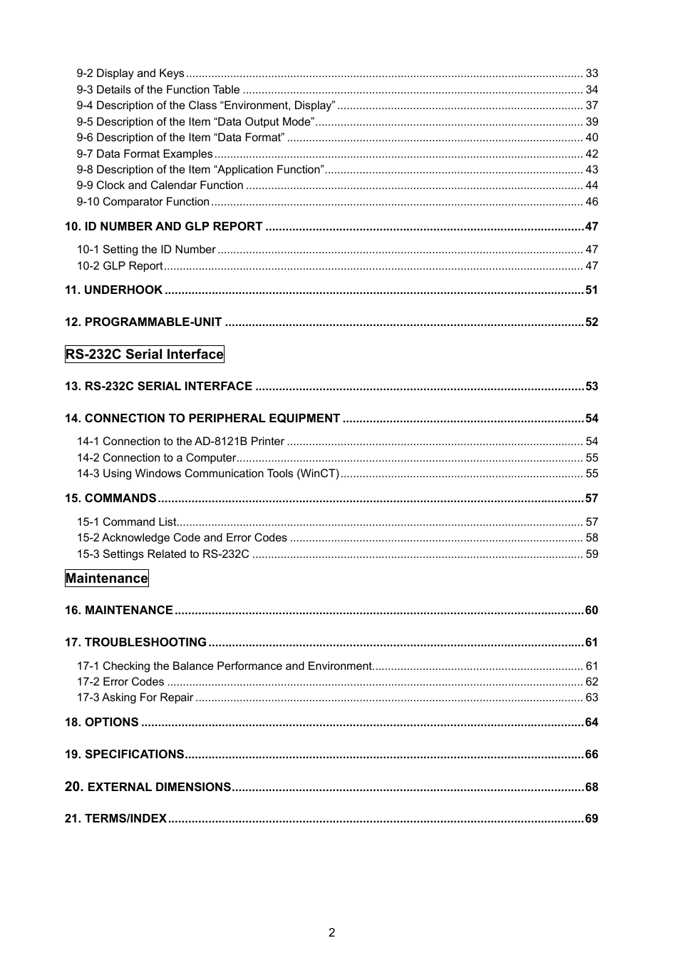 A&D Weighing FX-3000i User Manual | Page 4 / 74