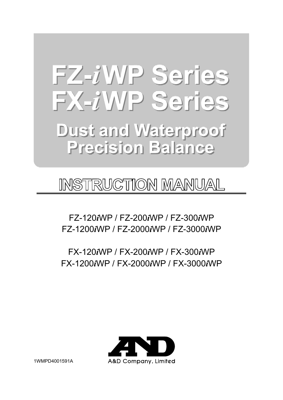 A&D Weighing FX-3000iWP User Manual | 80 pages