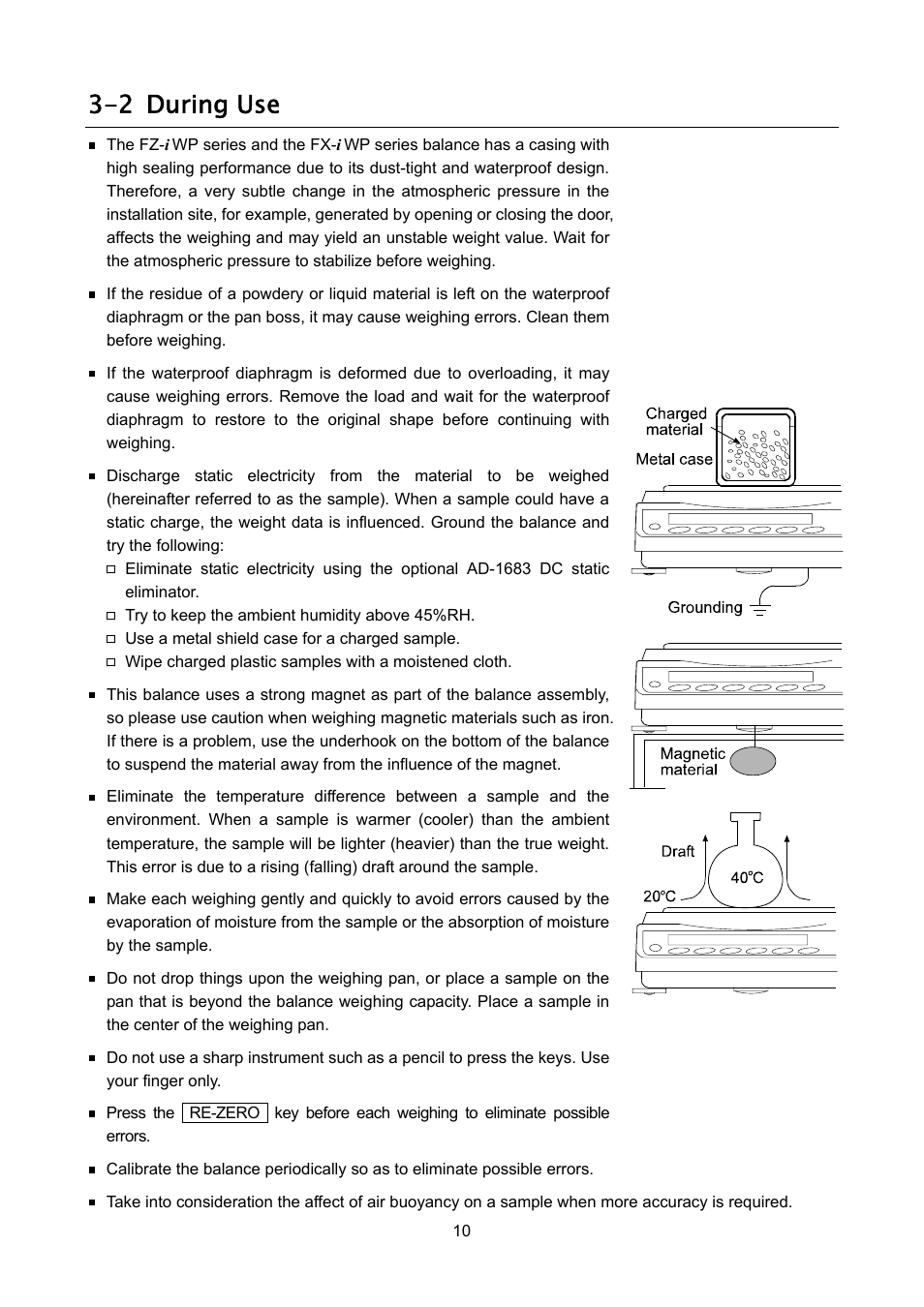 2 during use | A&D Weighing FX-3000iWP User Manual | Page 12 / 80