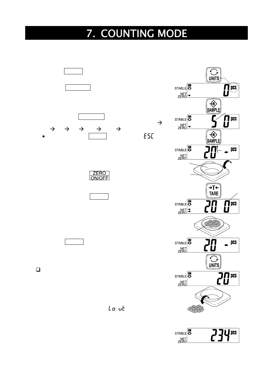 Counting mode | A&D Weighing SJ-30KWP User Manual | Page 12 / 32
