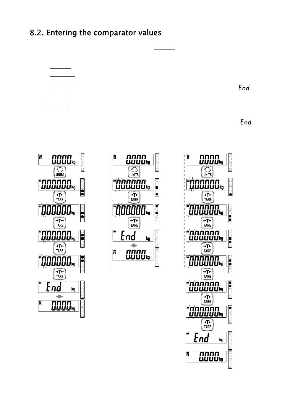 Entering the comparator values | A&D Weighing SJ-30KWP User Manual | Page 16 / 32