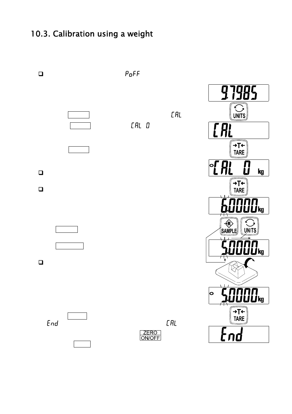 Calibration using a weight | A&D Weighing SJ-30KWP User Manual | Page 20 / 32