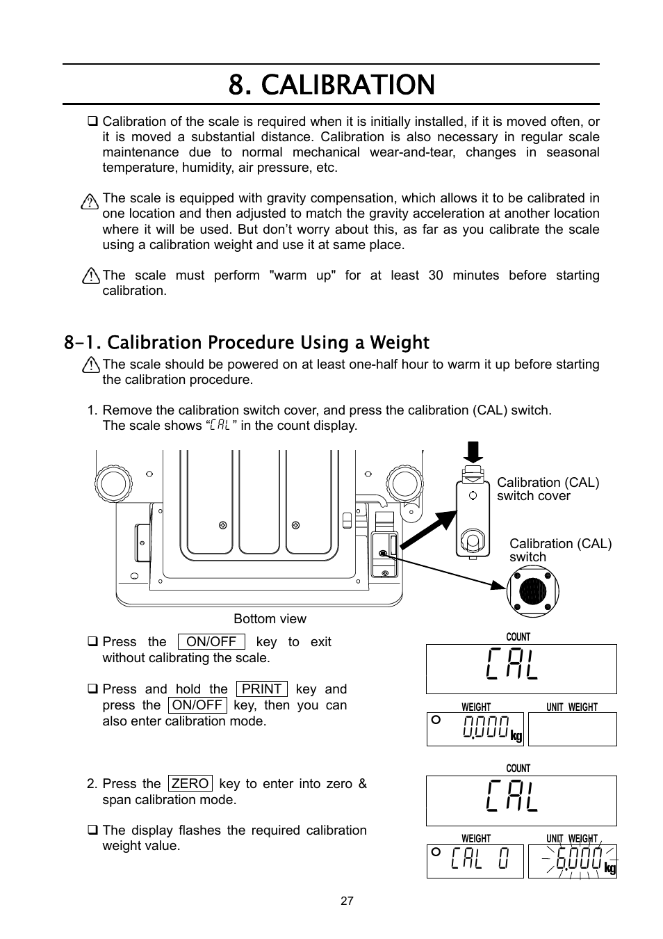 Calibration, 11hi00 | A&D Weighing HC-3Ki User Manual | Page 29 / 60