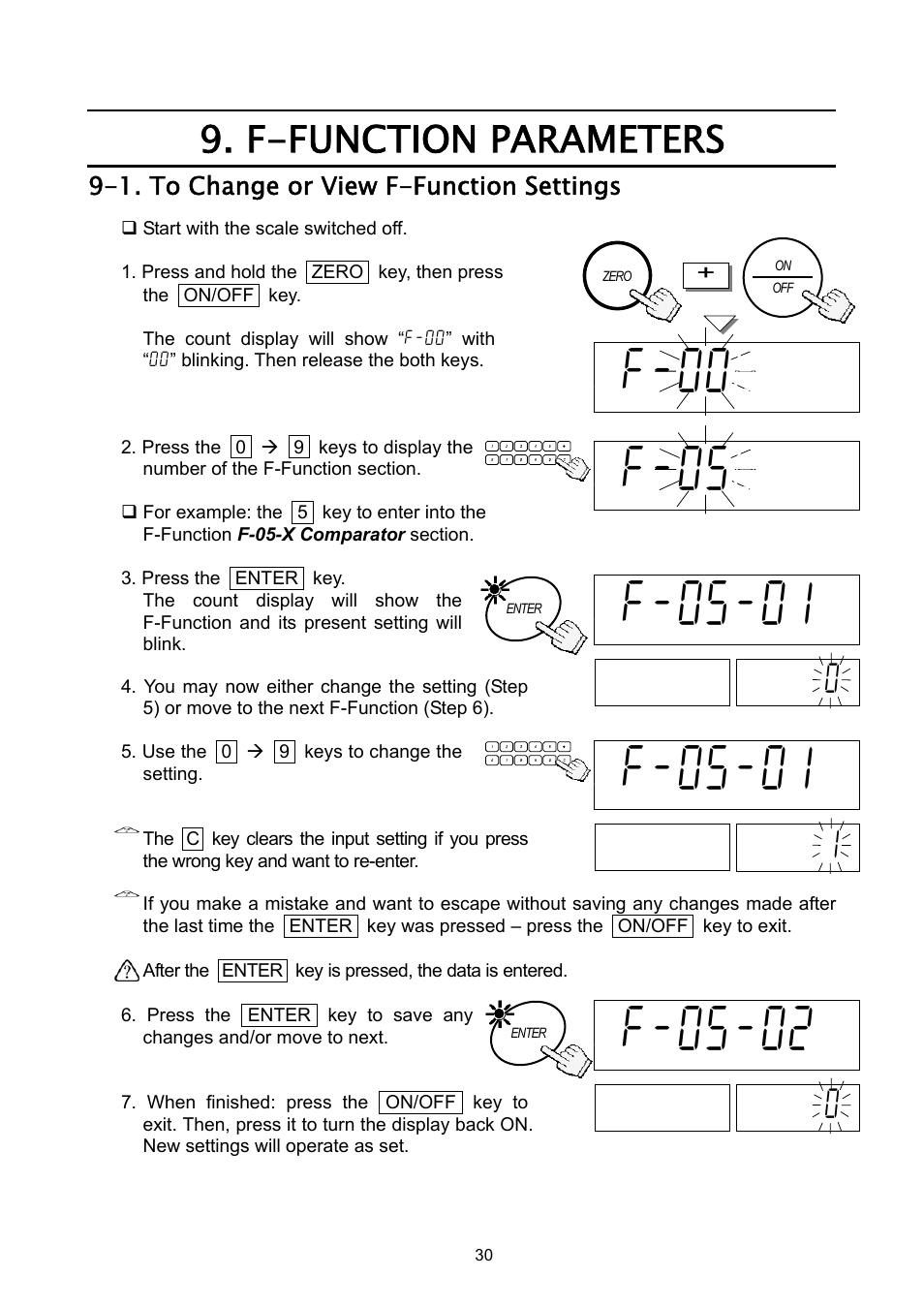 F-function parameters, 88clear8, Aidal 0 0 00 | Aidal 1 0 00 | A&D Weighing HC-3Ki User Manual | Page 32 / 60