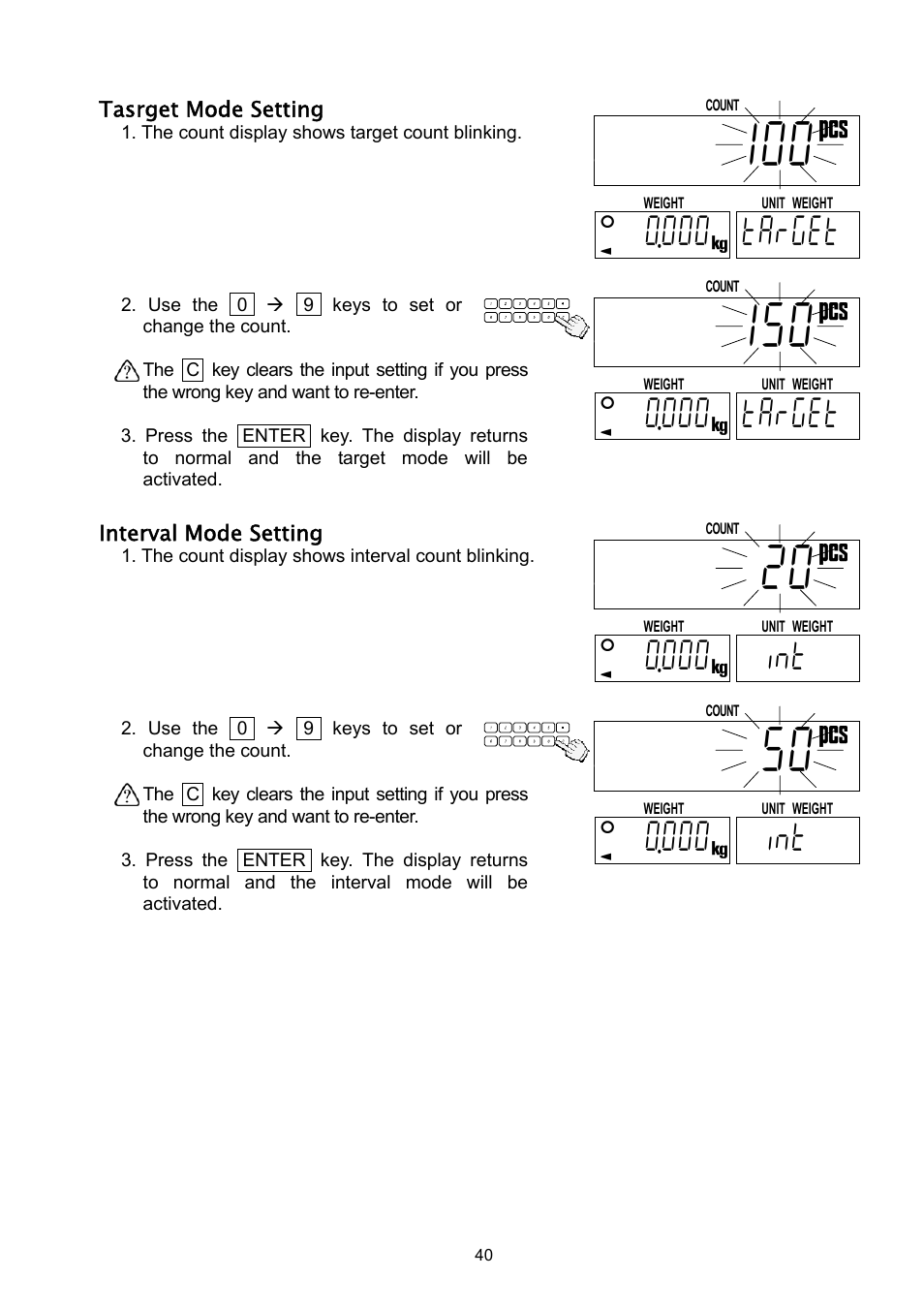 Of 100, Of 150, Of1 20 | Of1 50, Target, Tint et | A&D Weighing HC-3Ki User Manual | Page 42 / 60