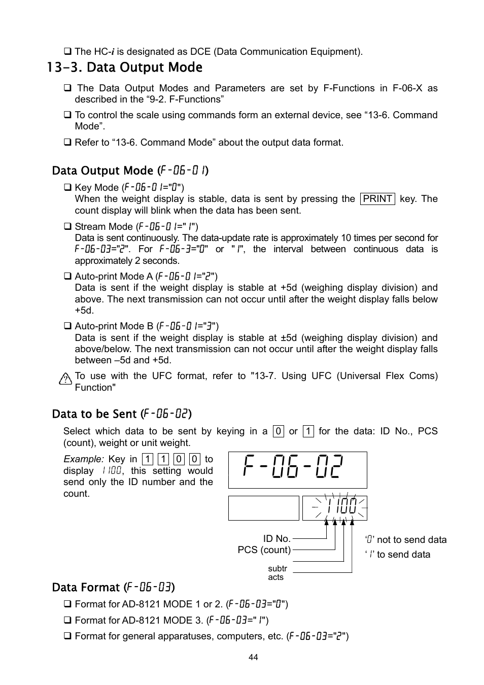 88clear8, 3. data output mode | A&D Weighing HC-3Ki User Manual | Page 46 / 60