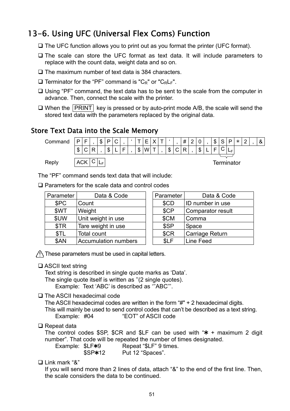 6. using ufc (universal flex coms) function | A&D Weighing HC-3Ki User Manual | Page 53 / 60