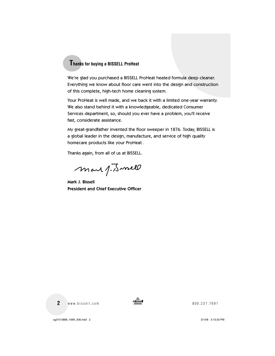 Bissell 1699 User Manual | Page 2 / 20